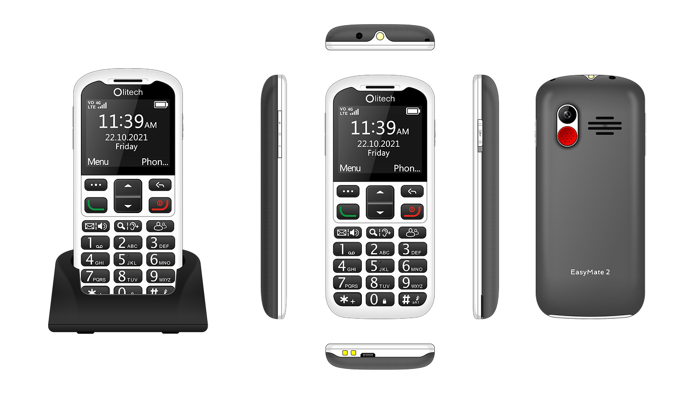 Olitech Easy Mate 2 4G Mobile Phone For Elderly – Loud Speaker, Big Button, SOS, FM, Emergency key