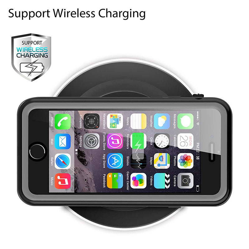 iPhone SE 2 (2020) Waterproof Rugged Case with Built-in Screen Protector - Black / Clear