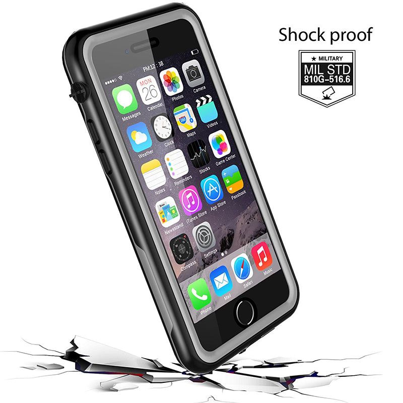 iPhone SE 2 (2020) Waterproof Rugged Case with Built-in Screen Protector - Black / Clear