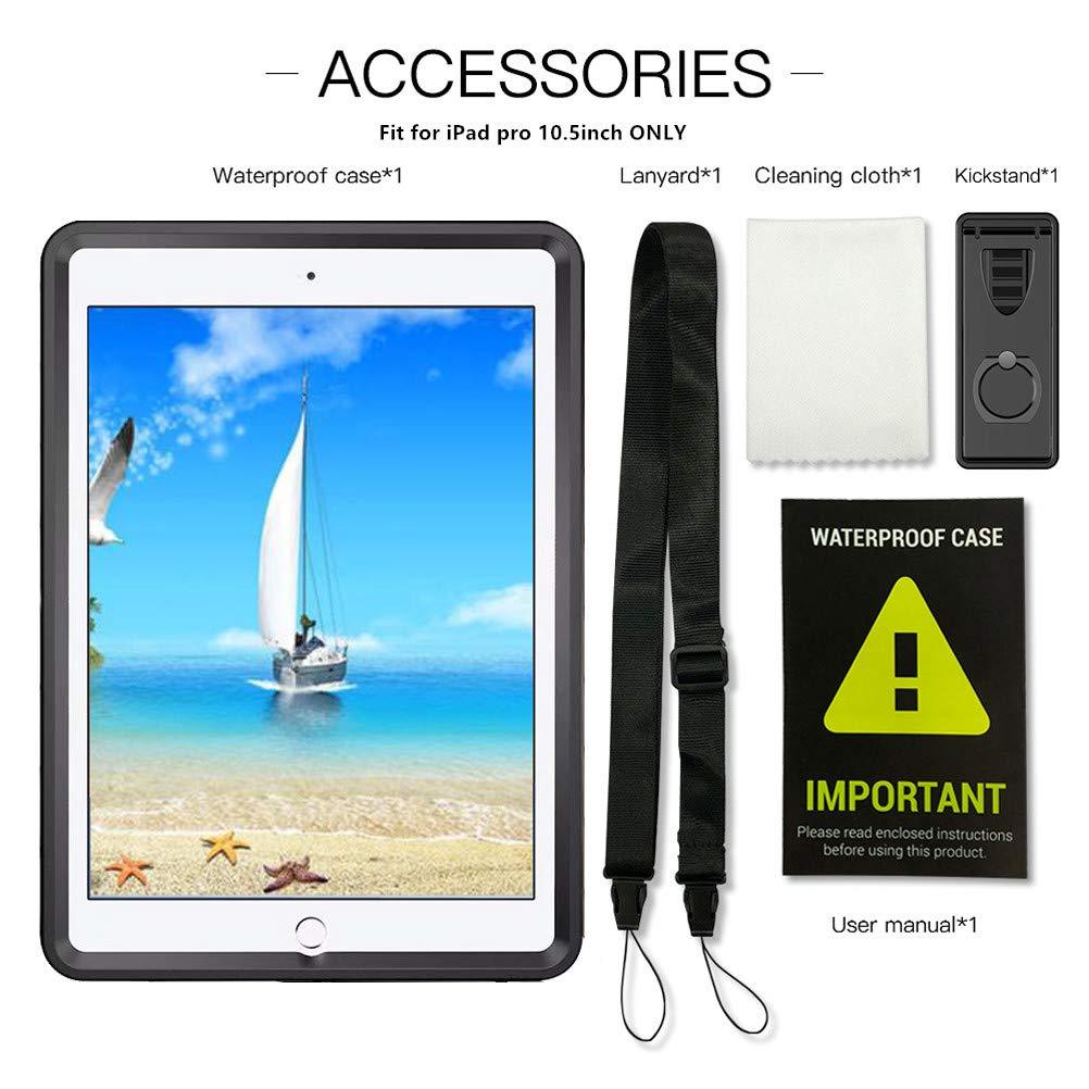 Waterproof Rugged Case for iPad Pro 10.5" / iPad Air 3 with Built-in Screen Protector - Black/Clear