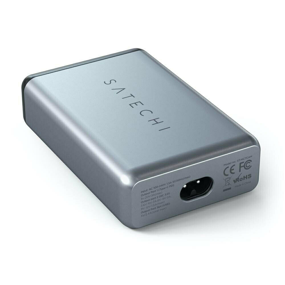 Satechi USB-A/USB-C Wall 75W MultiPort Travel Charger Station for Smartphones