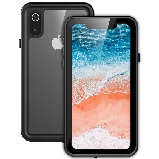 Waterproof Rugged Case for iPhone XR with Built-in Screen Protector - Black/Clear