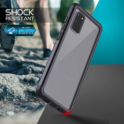 Galaxy S20 Heavy Duty Protection Shockproof Slim Case, Without Built-in-Clear/Black