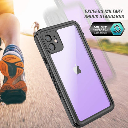 iPhone 11 Waterproof Rugged Case with Built-in Screen Protector - Black / Clear