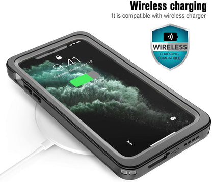 Waterproof Rugged Case for iPhone 11 Pro  with Built-in Screen Protector - Black/Clear